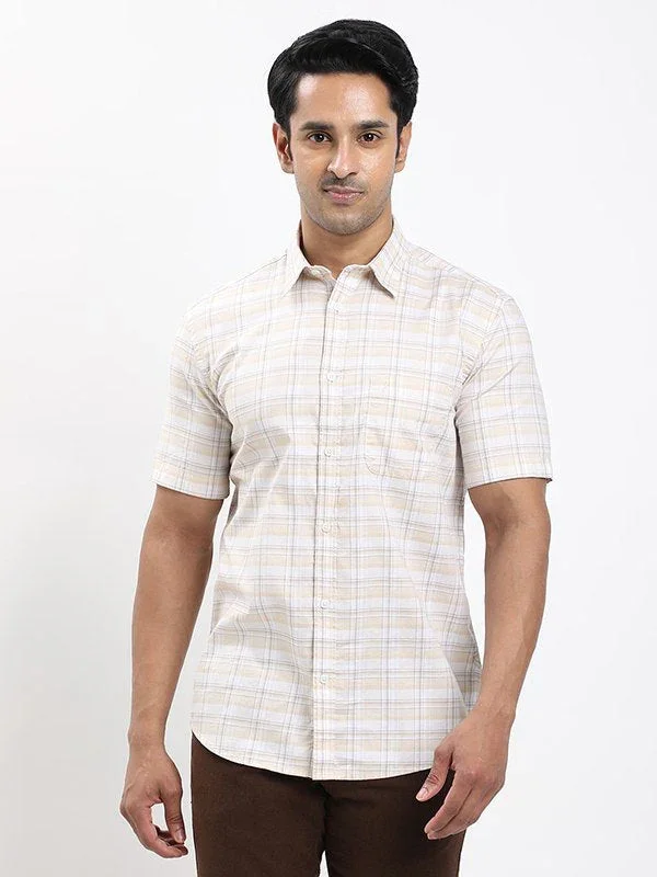 Men's Check Half Sleeves Cotton Shirt