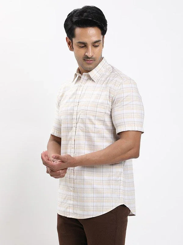 Men's Check Half Sleeves Cotton Shirt - Image 2