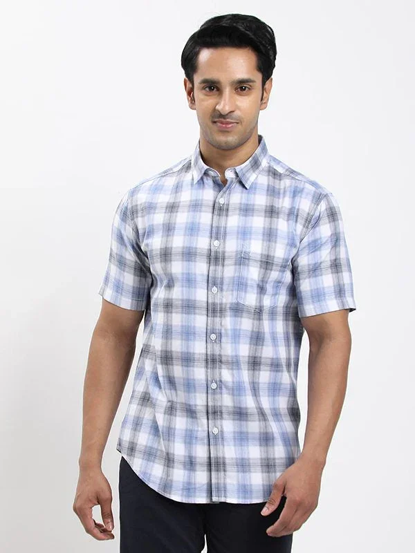 Men's Check Half Sleeves Cotton Shirt - Image 6