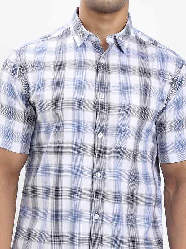 Men's Check Half Sleeves Cotton Shirt - Image 8