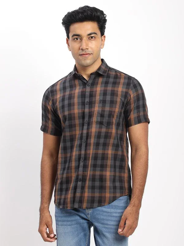 Men's Check Half Sleeves Cotton Shirt