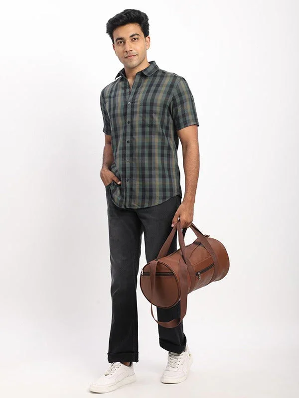 Men's Check Half Sleeves Cotton Shirt - Image 10