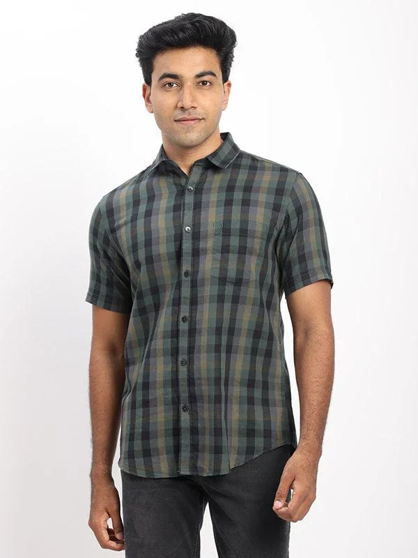 Men's Check Half Sleeves Cotton Shirt - Image 6