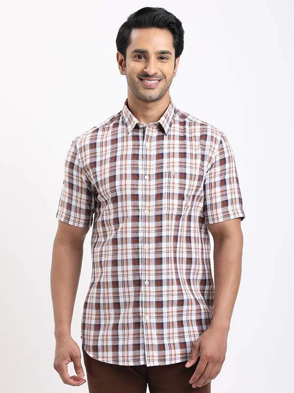 Men's Check Half Sleeves Cotton Shirt