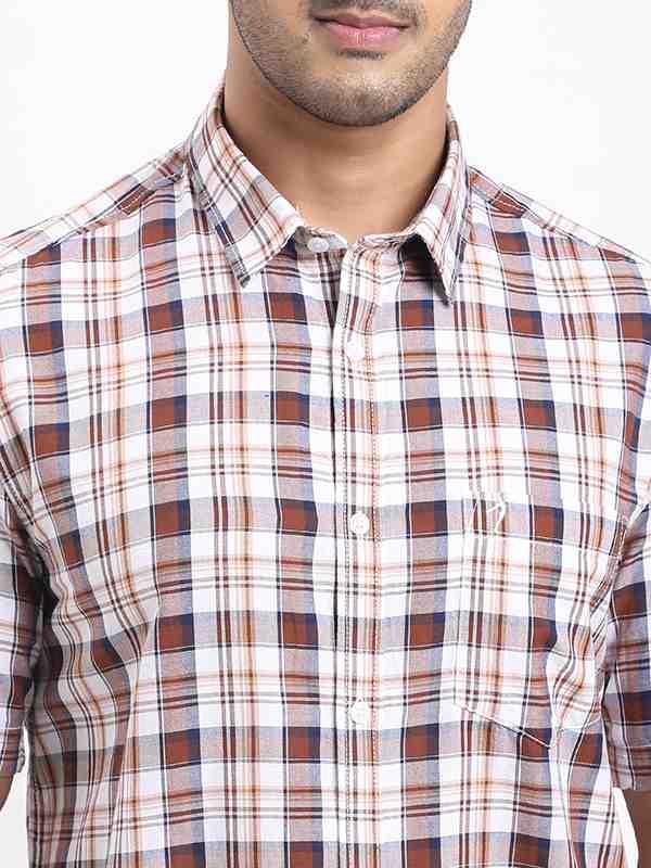 Men's Check Half Sleeves Cotton Shirt - Image 3