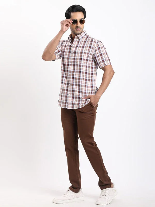 Men's Check Half Sleeves Cotton Shirt - Image 5