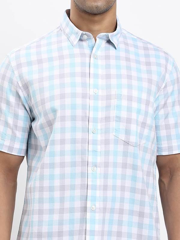 Men's Check Half Sleeves Cotton Shirt - Image 3