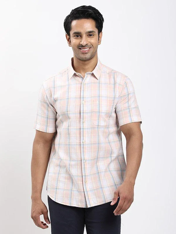 Men's Check Half Sleeves Cotton Shirt