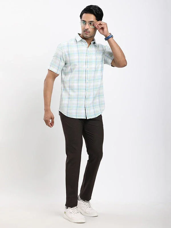 Men's Check Half Sleeves Cotton Shirt - Image 10