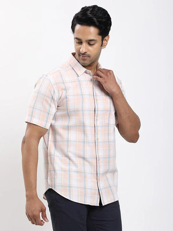 Men's Check Half Sleeves Cotton Shirt - Image 2