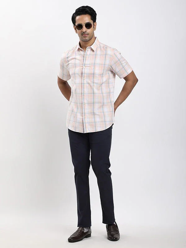 Men's Check Half Sleeves Cotton Shirt - Image 5