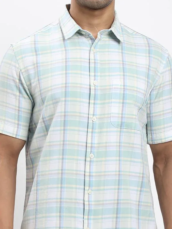 Men's Check Half Sleeves Cotton Shirt - Image 8