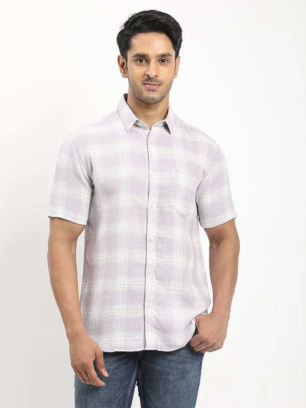 Men's Check Half Sleeves Cotton Shirt