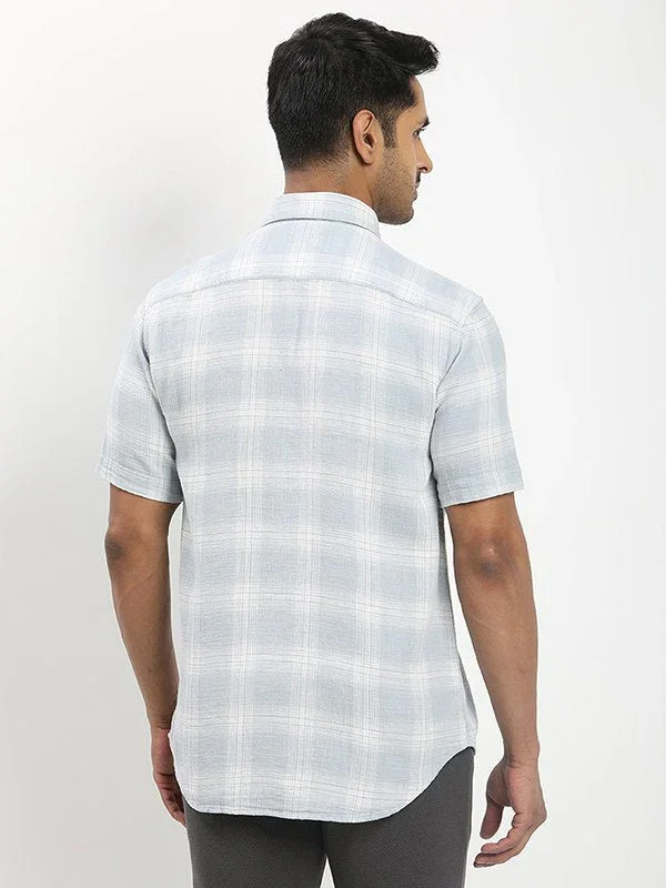 Men's Check Half Sleeves Cotton Shirt - Image 10