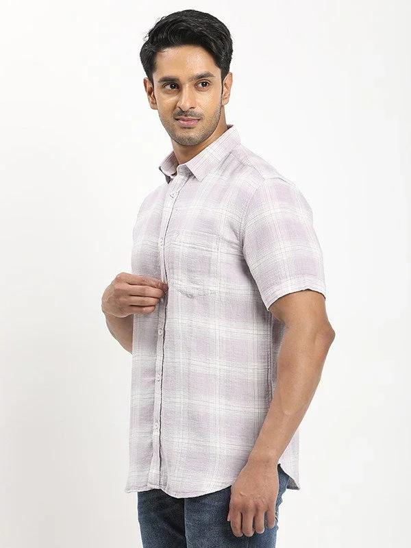 Men's Check Half Sleeves Cotton Shirt - Image 2