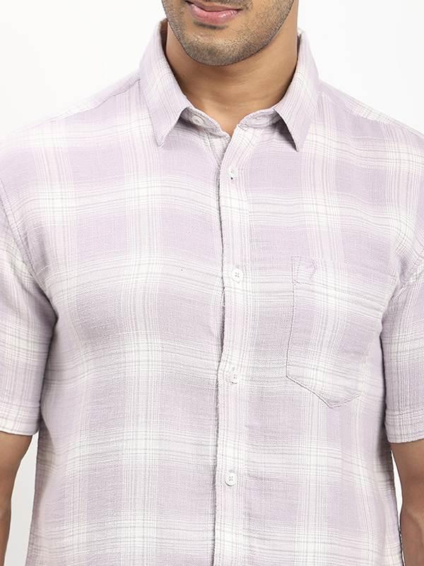 Men's Check Half Sleeves Cotton Shirt - Image 3