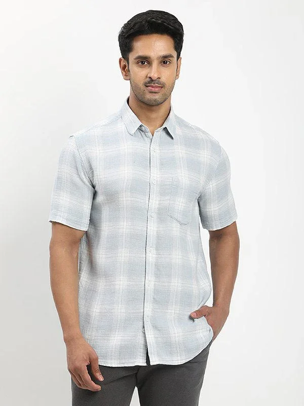 Men's Check Half Sleeves Cotton Shirt - Image 6