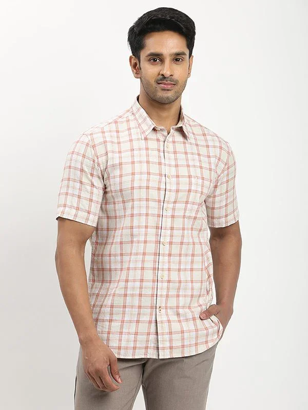 Men's Check Half Sleeves Cotton Shirt