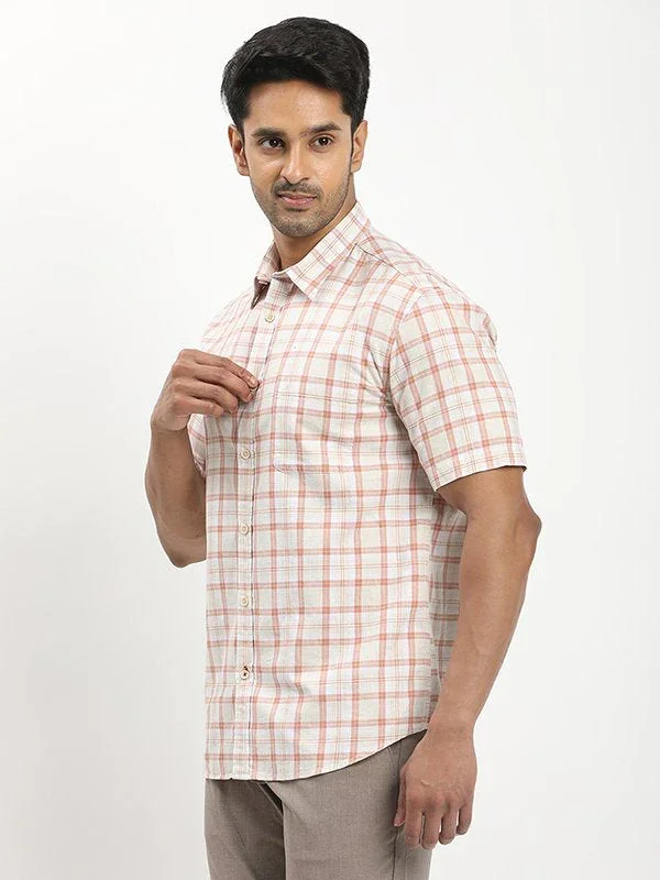 Men's Check Half Sleeves Cotton Shirt - Image 2