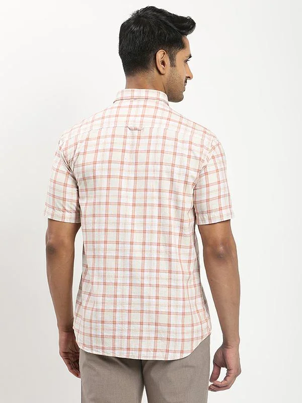 Men's Check Half Sleeves Cotton Shirt - Image 5