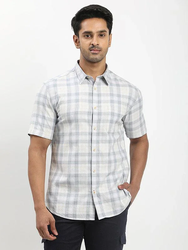 Men's Check Half Sleeves Cotton Shirt