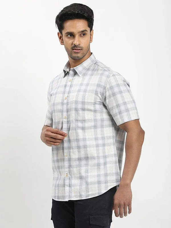 Men's Check Half Sleeves Cotton Shirt - Image 2
