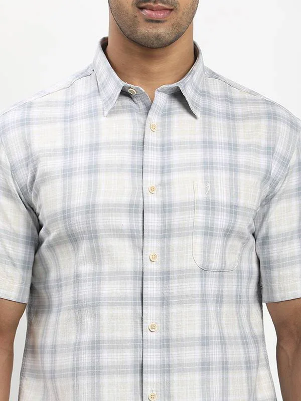 Men's Check Half Sleeves Cotton Shirt - Image 3