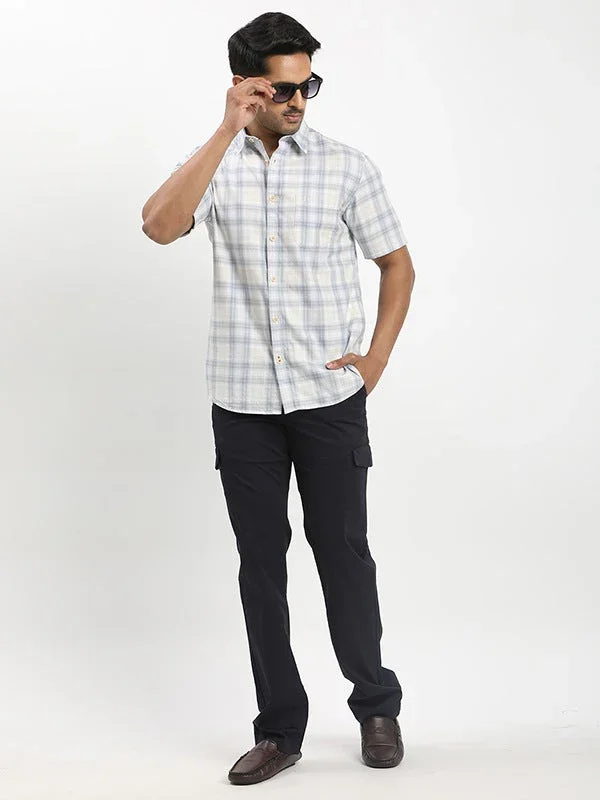 Men's Check Half Sleeves Cotton Shirt - Image 4