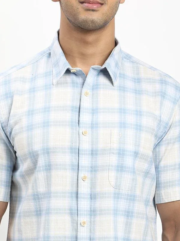 Men's Check Half Sleeves Cotton Shirt - Image 8