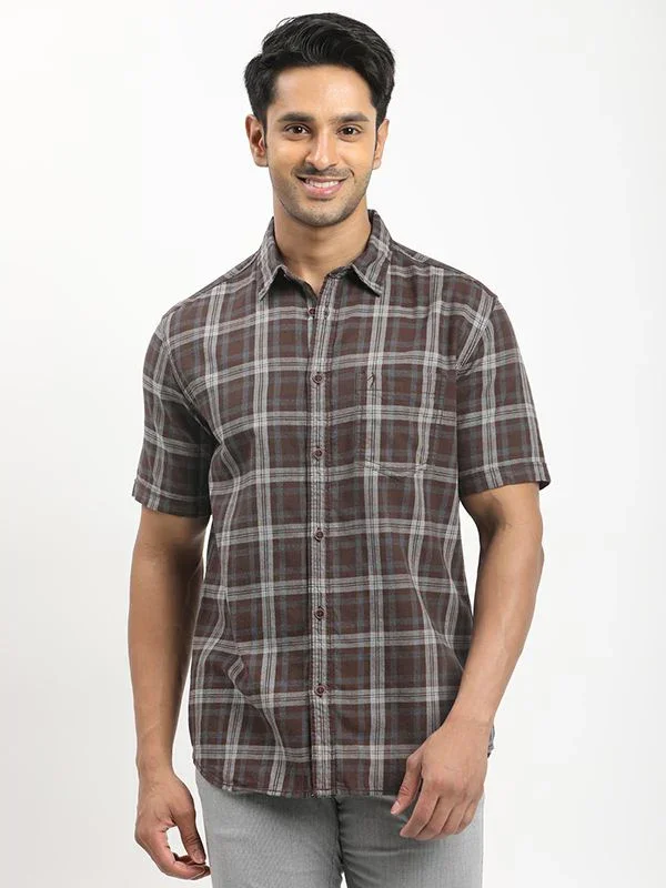 Men's Check Half Sleeves Cotton Shirt