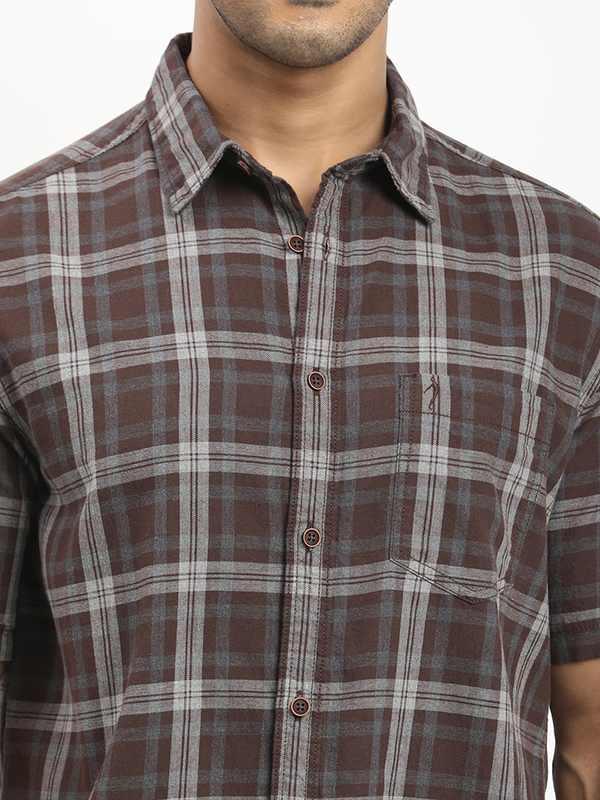Men's Check Half Sleeves Cotton Shirt - Image 3