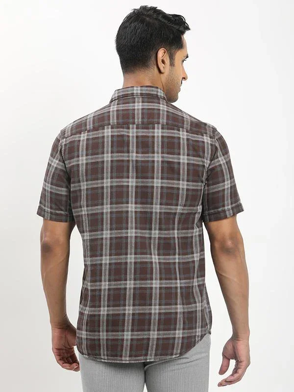 Men's Check Half Sleeves Cotton Shirt - Image 5