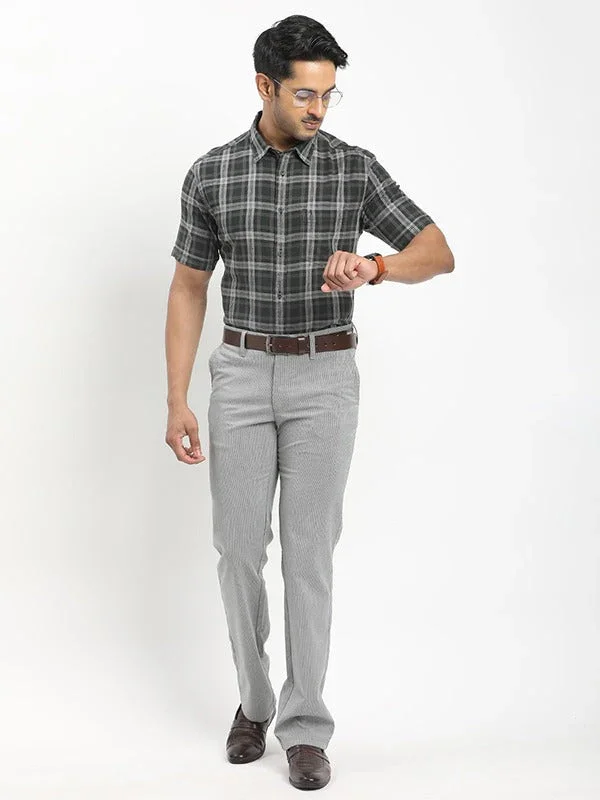 Men's Check Half Sleeves Cotton Shirt - Image 9
