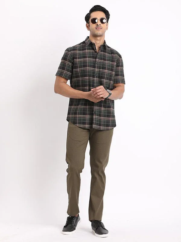 Men's Check Half Sleeves Cotton Shirt - Image 5