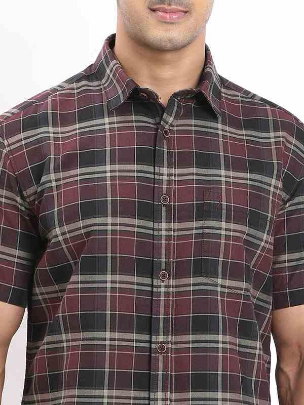 Men's Check Half Sleeves Cotton Shirt - Image 8