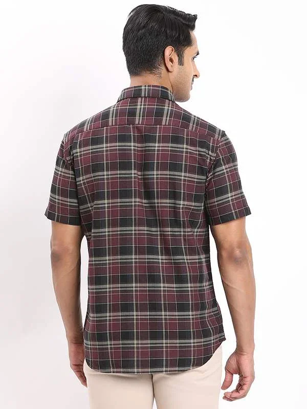 Men's Check Half Sleeves Cotton Shirt - Image 9