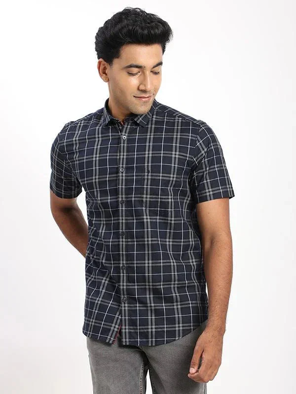 Men's Check Half Sleeves Cotton Stretch Shirt - Image 6