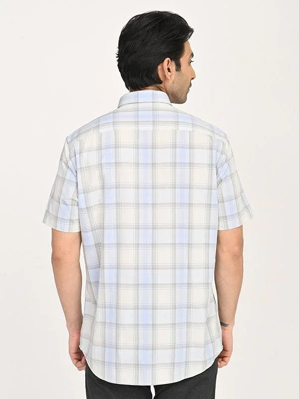 Men's Check Half Sleeves Polyester Blend Shirt - Image 14