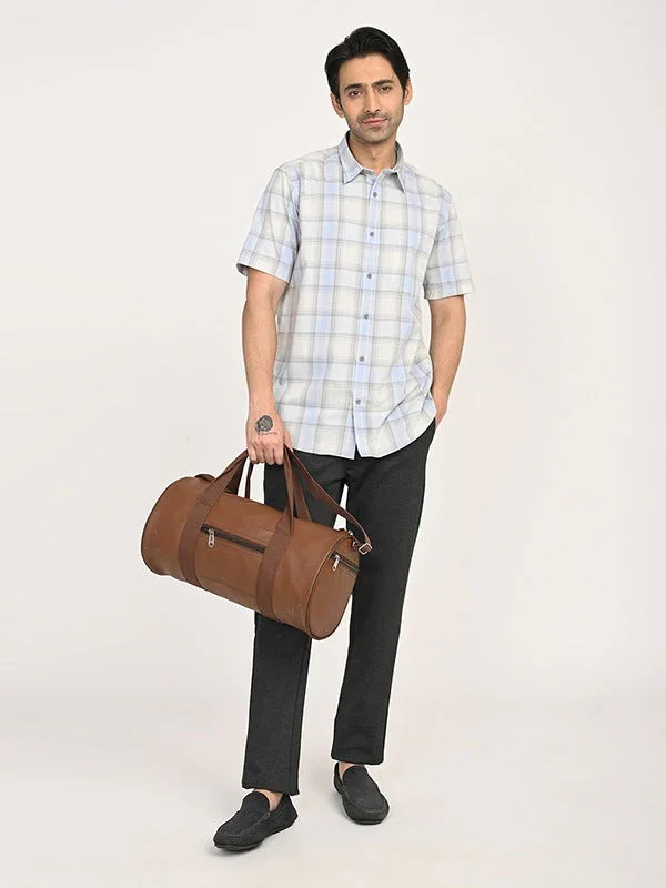 Men's Check Half Sleeves Polyester Blend Shirt - Image 15