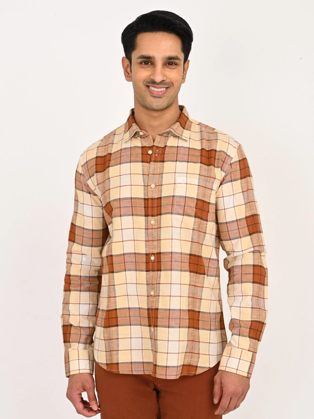 Men's Checks Full Sleeves Cotton Blend Shirt