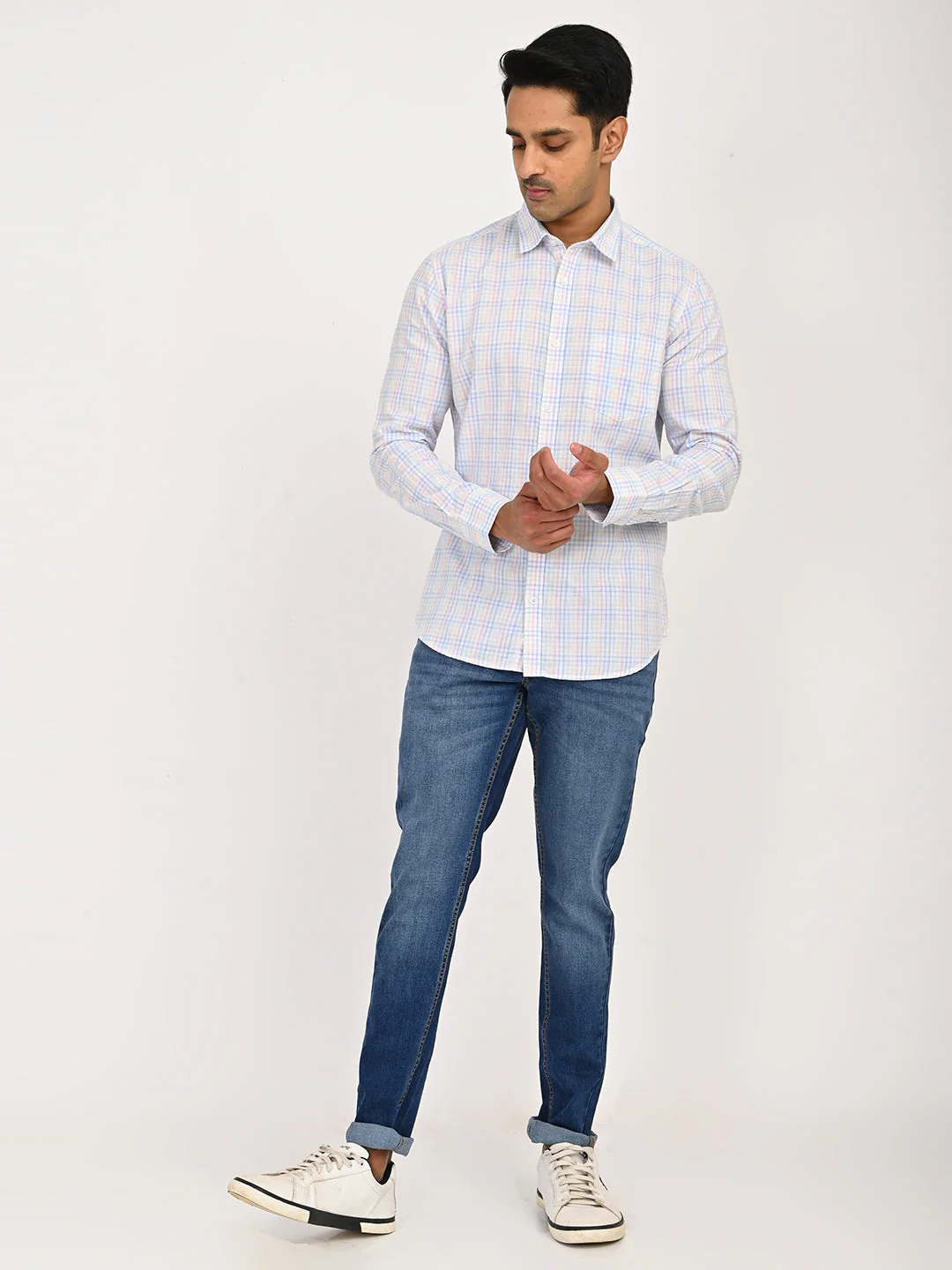 Men's Checks Full Sleeves Cotton Shirt - Image 12