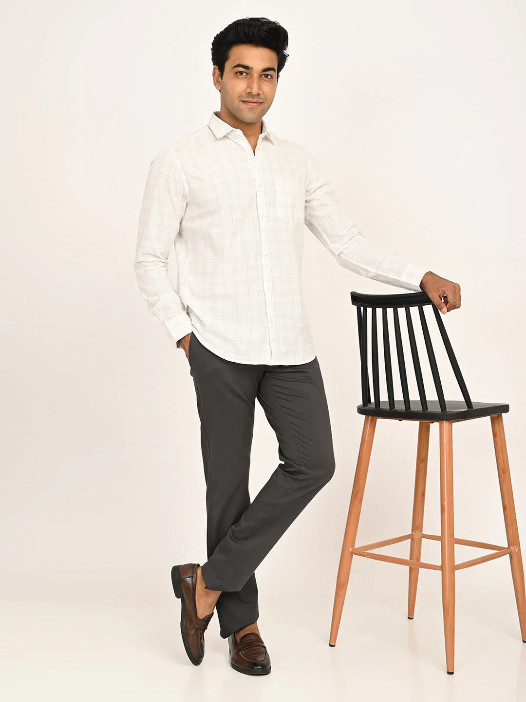 Men's Checks Full Sleeves Cotton Shirt - Image 5
