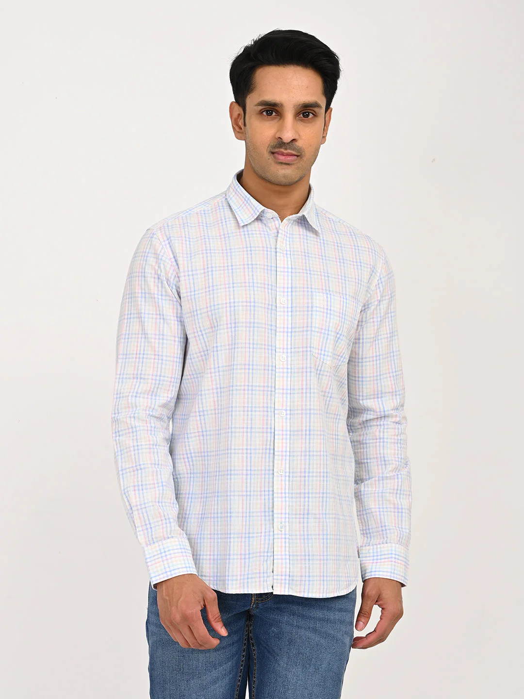 Men's Checks Full Sleeves Cotton Shirt - Image 7