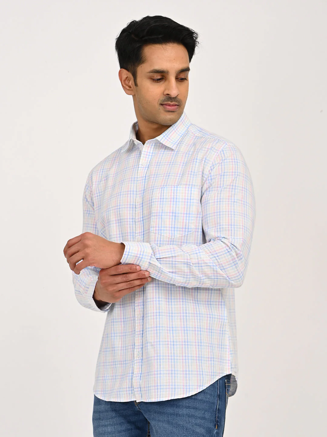 Men's Checks Full Sleeves Cotton Shirt - Image 8