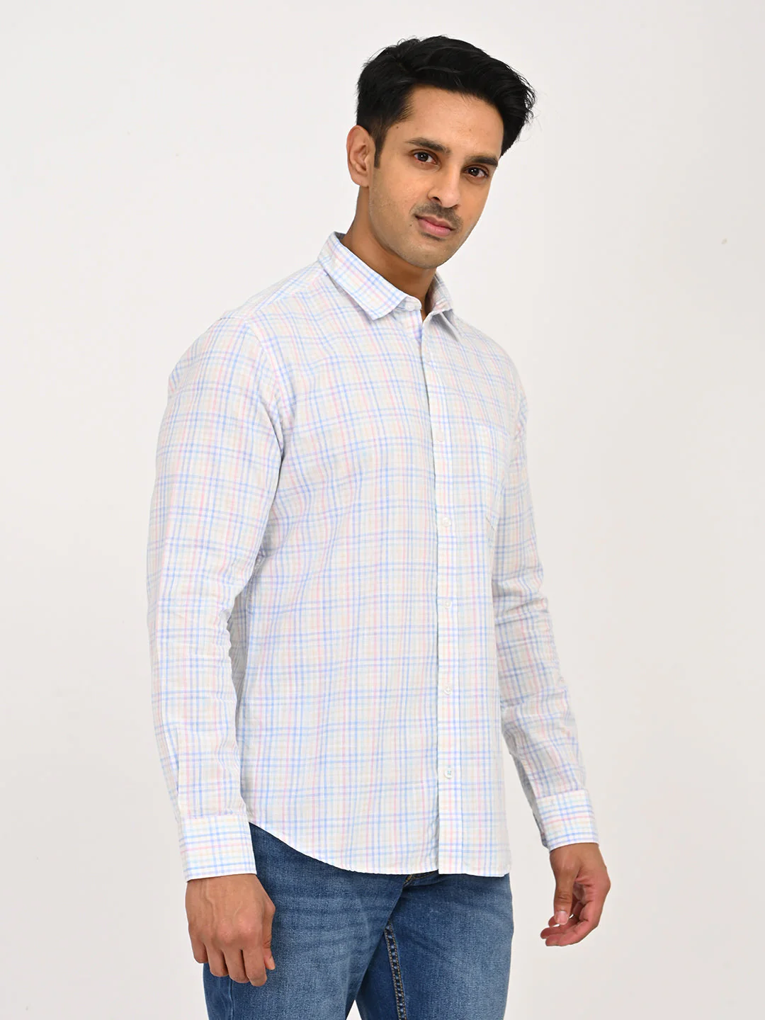 Men's Checks Full Sleeves Cotton Shirt - Image 9