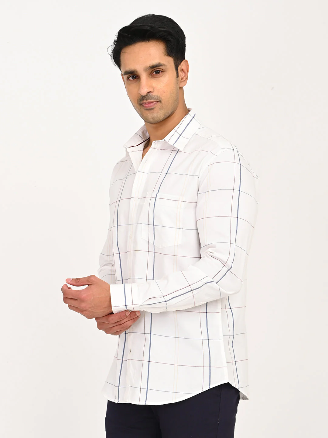 Men's Checks Full Sleeves Cotton Shirt - Image 2