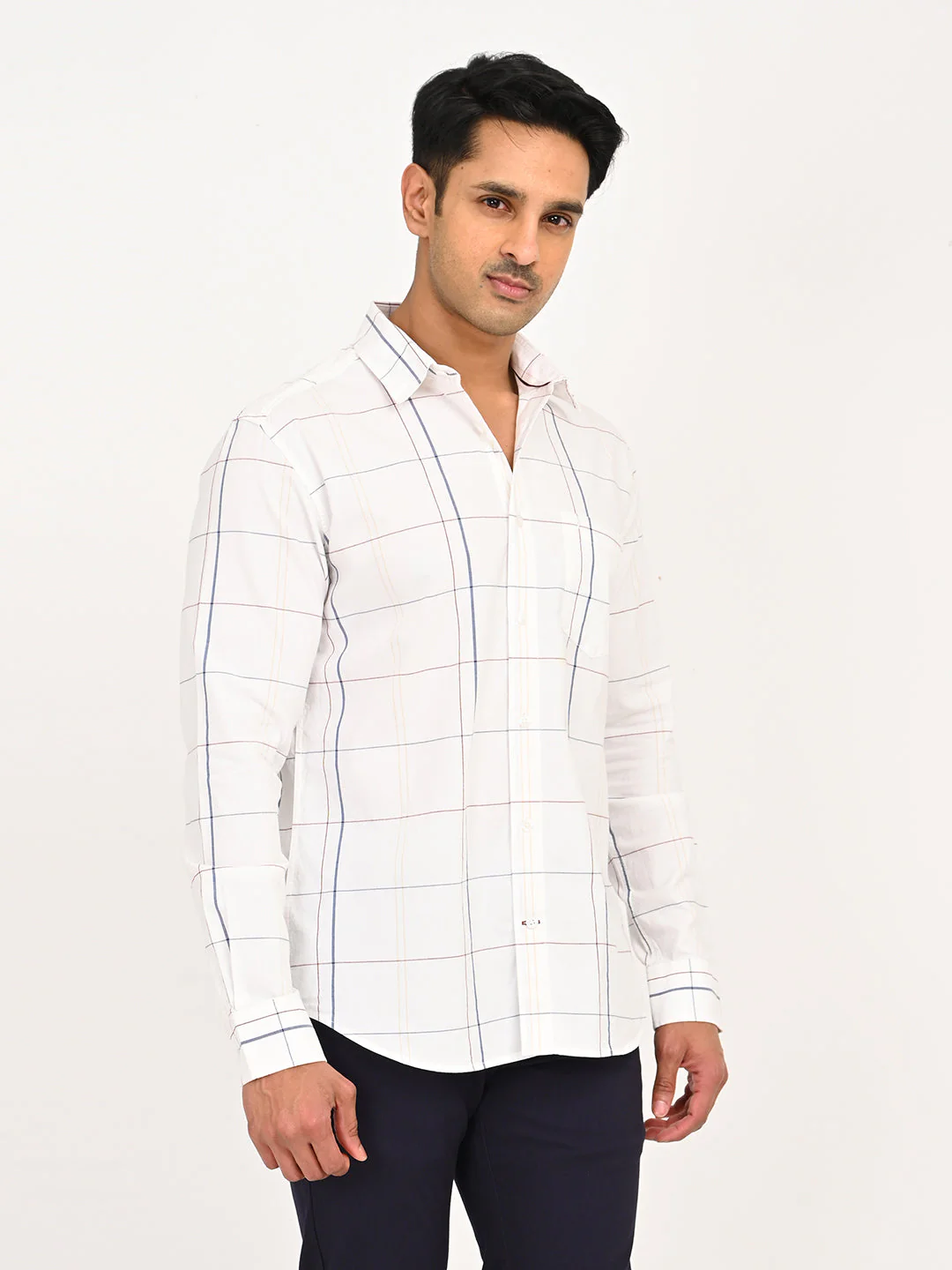 Men's Checks Full Sleeves Cotton Shirt - Image 3