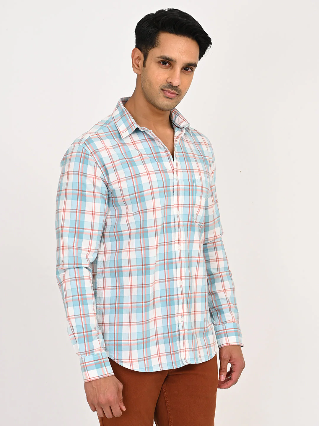 Men's Checks Full Sleeves Cotton Shirt - Image 3