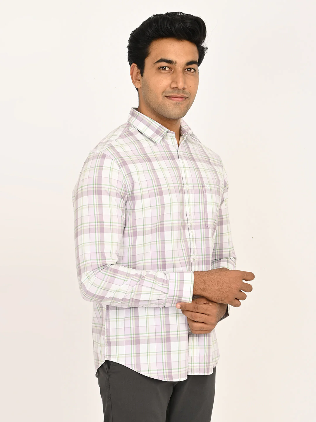 Men's Checks Full Sleeves Cotton Shirt - Image 9