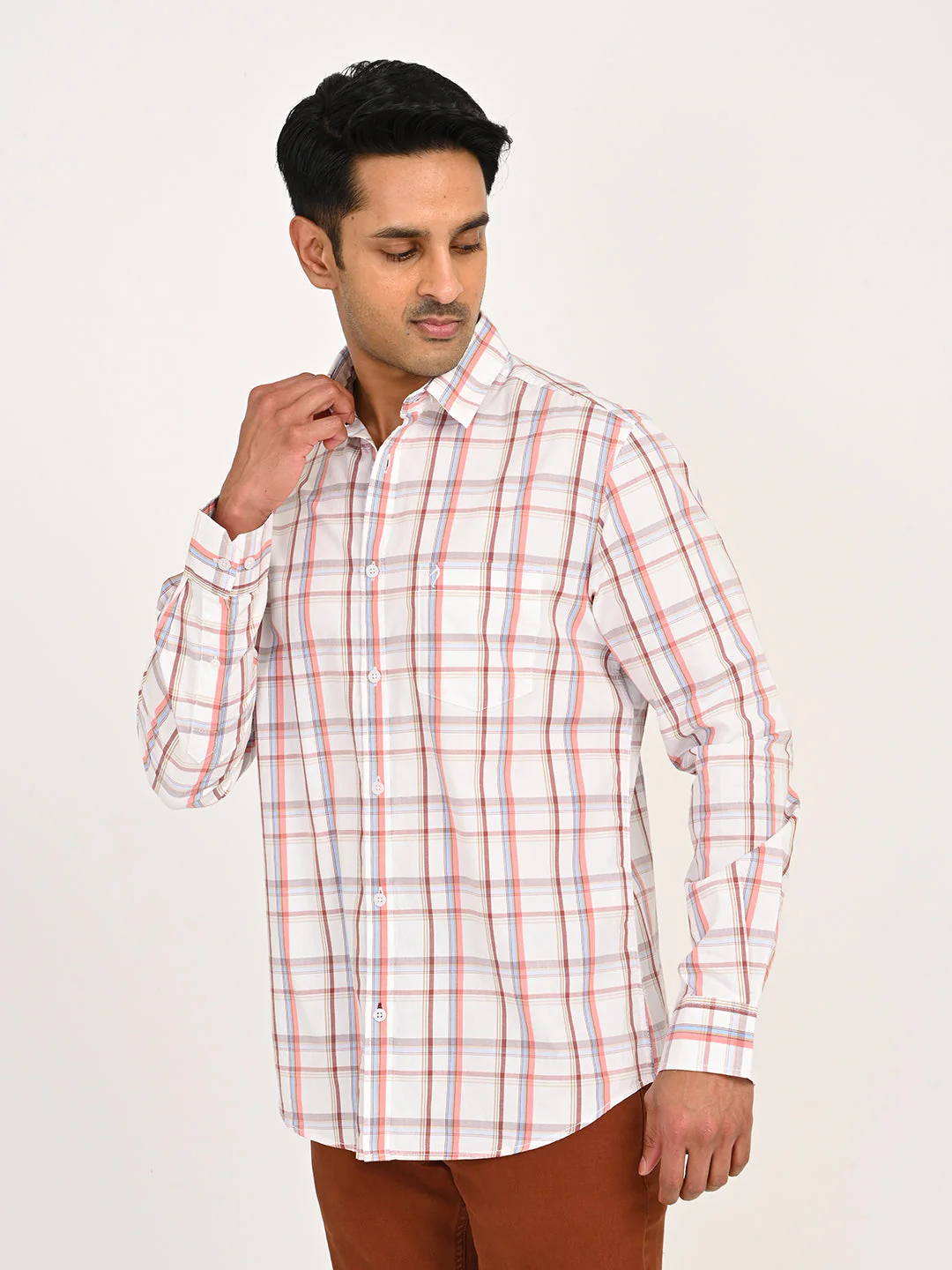 Men's Checks Full Sleeves Cotton Shirt - Image 2